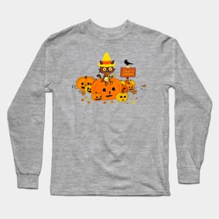 Jack O Lantern Kitty Long Sleeve T-Shirt